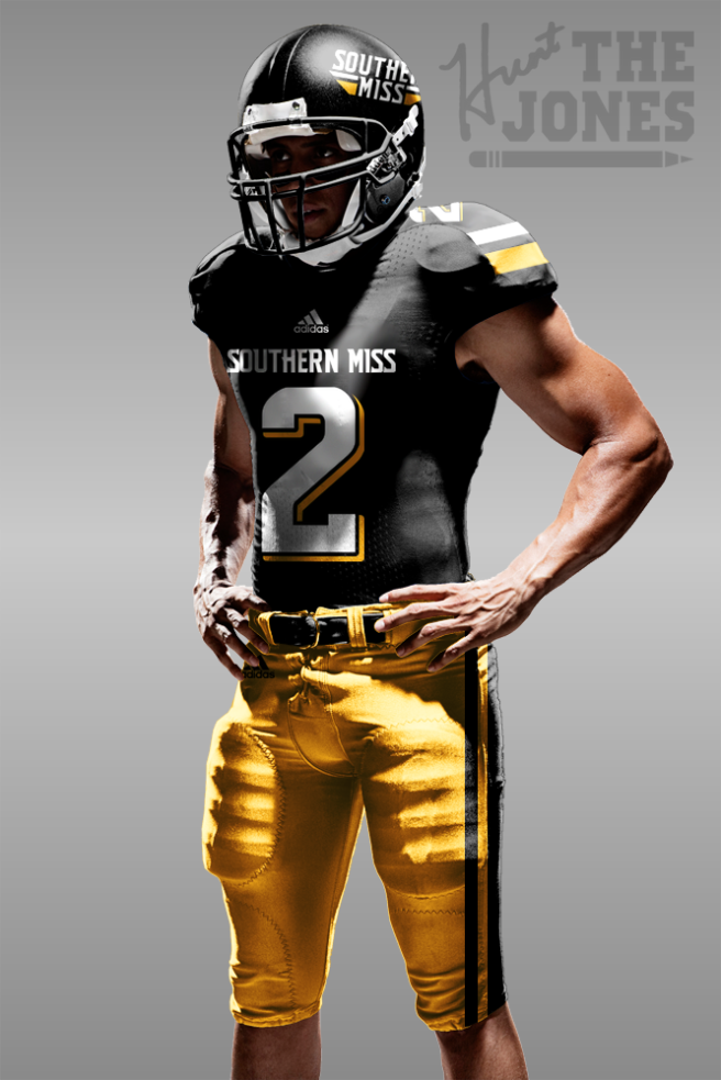Southern Miss Realistic Black on Gold