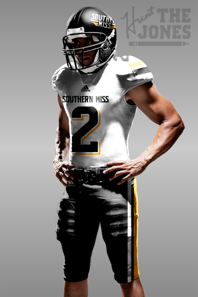 Southern Miss Realistic White on Black